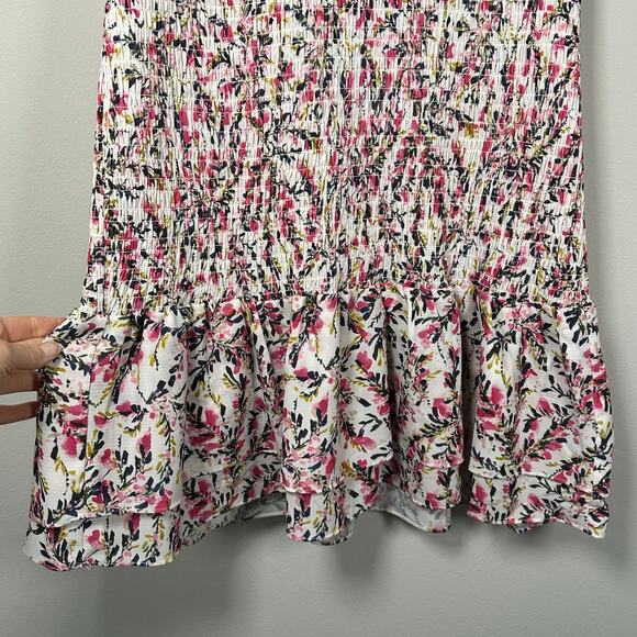 NWT French Connection Verona Floral Ruffle Sleeve Smocked Dress Women's Large - Picture 5 of 9